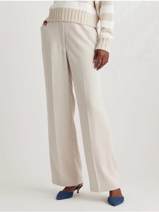 Quince Pants - QUINCE Stretch Crepe Classic Trouser Pants Textured Sand Size 10
